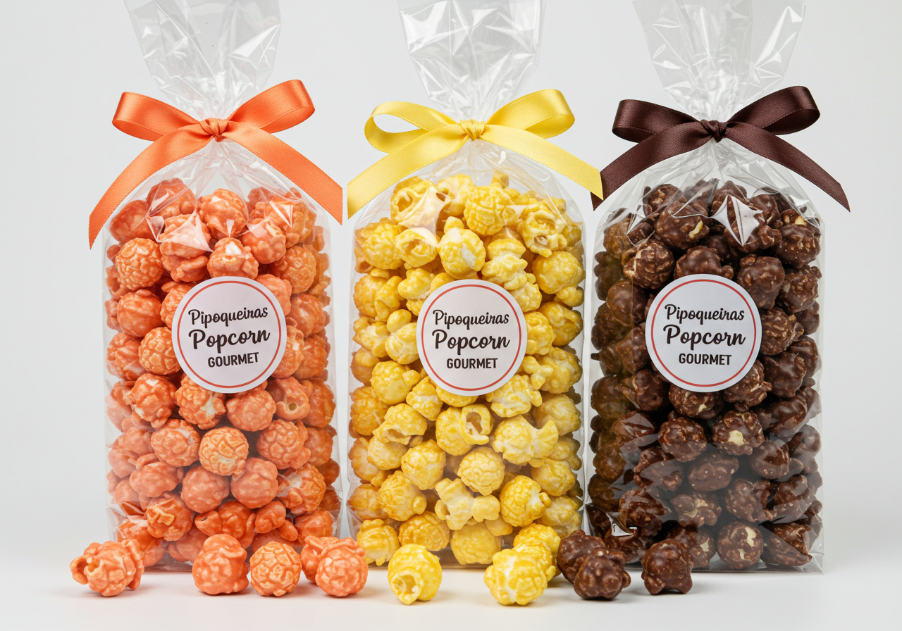 Gourmet popcorn in elegant packaging